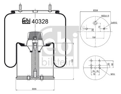 Pneimoatsperes spilvens, Pneimopiekare FEBI BILSTEIN 40328