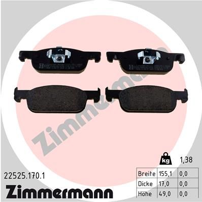 Bremžu uzliku kompl., Disku bremzes ZIMMERMANN 22525.170.1