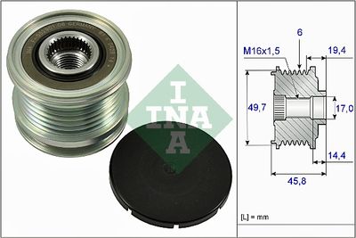 Ģeneratora brīvgaitas mehānisms Schaeffler INA 535 0168 10