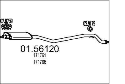Средний глушитель выхлопных газов MTS 01.56120