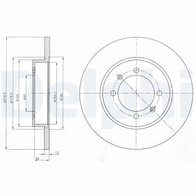 Тормозной диск DELPHI BG4538C