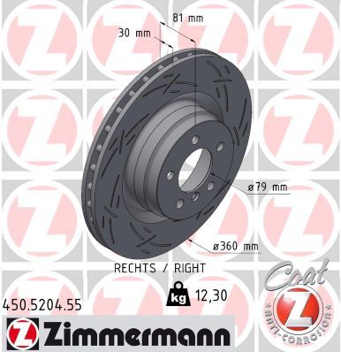 Bremžu diski ZIMMERMANN 450.5204.55