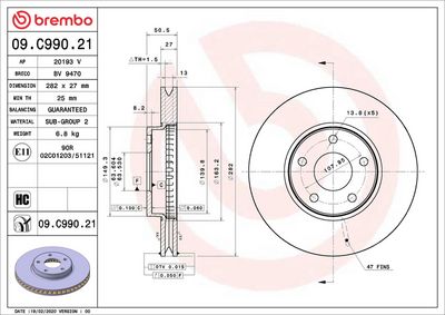 Bremžu diski BREMBO 09.C990.21