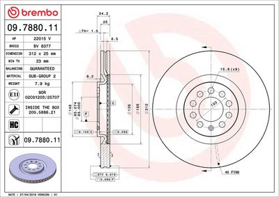 Bremžu diski BREMBO 09.7880.11