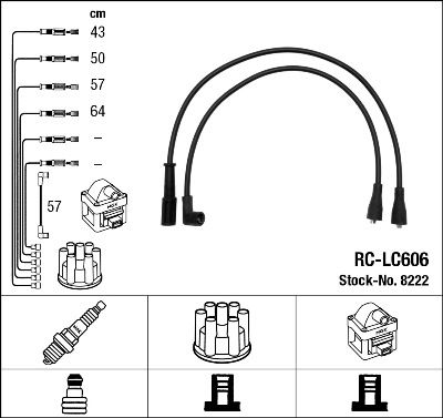 Augstsprieguma vadu komplekts NGK 8222
