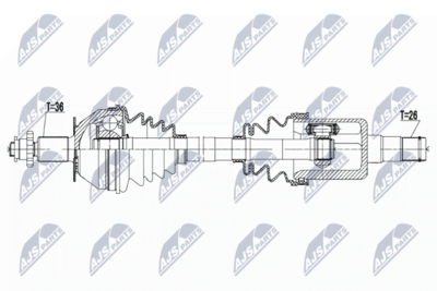 Приводной вал NTY NPW-VW-125