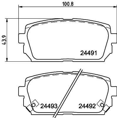 Bremžu uzliku kompl., Disku bremzes HELLA PAGID 8DB 355 012-971