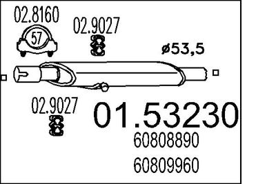 Предглушитель выхлопных газов MTS 01.53230
