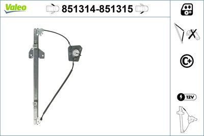 Stikla pacelšanas mehānisms VALEO 851314