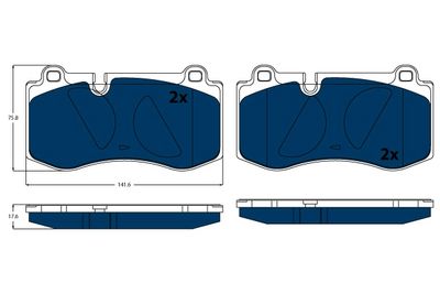 Комплект тормозных колодок, дисковый тормоз TRW GDB1733BTE