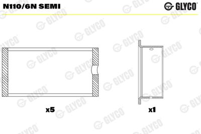 Подшипник распредвала GLYCO N110/6N SEMI