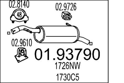 Глушитель выхлопных газов конечный MTS 01.93790