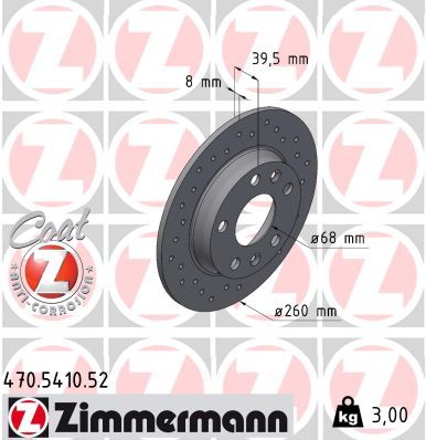 Bremžu diski ZIMMERMANN 470.5410.52