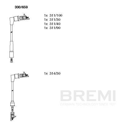 Комплект проводов зажигания BREMI 300/659