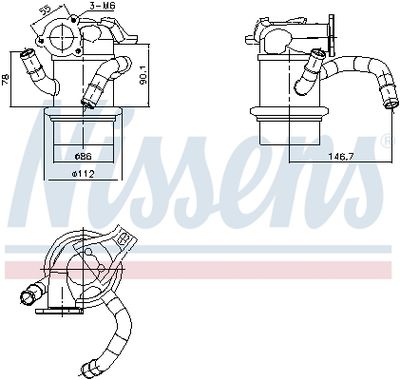 Радиатор, рециркуляция ОГ NISSENS 989421