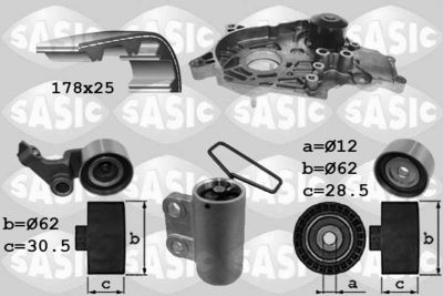 Ūdenssūknis + Zobsiksnas komplekts SASIC 3906094