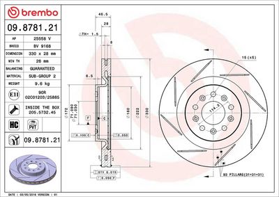 Bremžu diski BREMBO 09.8781.21