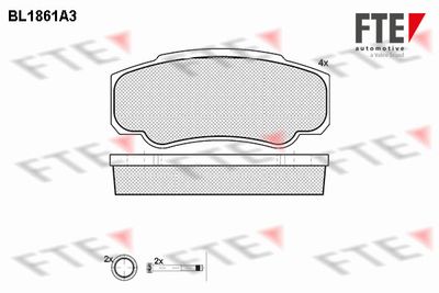Bremžu uzliku kompl., Disku bremzes FTE 9010441