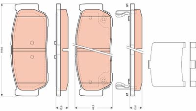 Bremžu uzliku kompl., Disku bremzes TRW GDB3417