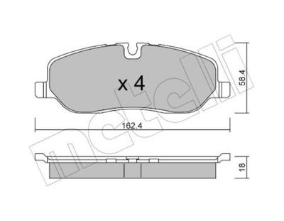 Bremžu uzliku kompl., Disku bremzes METELLI 22-0693-0