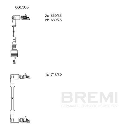 Комплект проводов зажигания BREMI 600/305