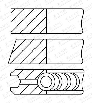 Комплект поршневых колец GOETZE ENGINE 08-451300-00