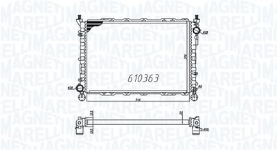 Радиатор, охлаждение двигателя MAGNETI MARELLI 350213832000