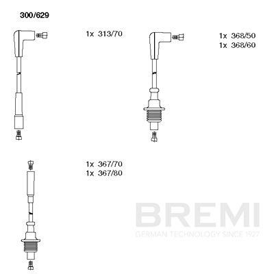 Комплект проводов зажигания BREMI 300/629
