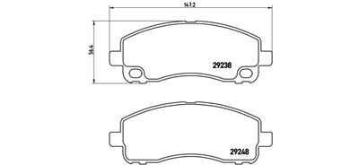Bremžu uzliku kompl., Disku bremzes BREMBO P 54 042