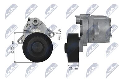 Натяжной ролик, поликлиновой ремень NTY RNK-ME-011