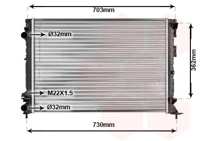 Radiators, Motora dzesēšanas sistēma VAN WEZEL 43002259
