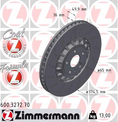 Bremžu diski ZIMMERMANN 600.3272.70