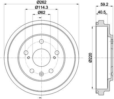 Bremžu trumulis HELLA PAGID 8DT 355 303-391