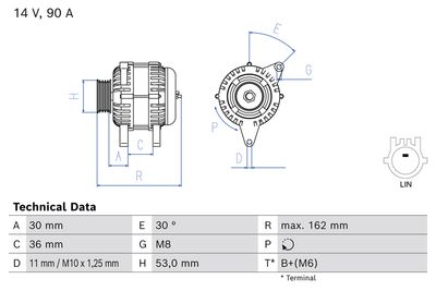 Ģenerators BOSCH 0 986 084 910