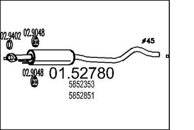 Средний глушитель выхлопных газов MTS 01.52780