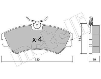 Комплект тормозных колодок, дисковый тормоз METELLI 22-0162-0