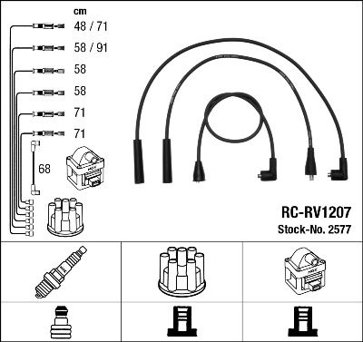Augstsprieguma vadu komplekts NGK 2577