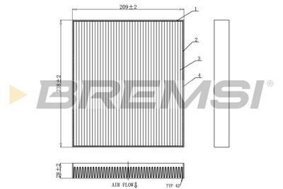 Filtrs, Salona telpas gaiss BREMSI FC0920