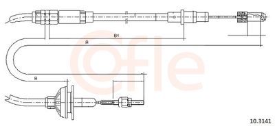 Трос, управление сцеплением COFLE 92.10.3141
