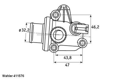 Termostats, Dzesēšanas šķidrums BorgWarner (Wahler) 411576.87D