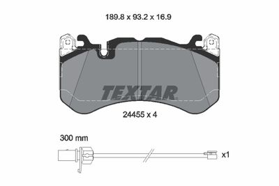 Комплект тормозных колодок, дисковый тормоз TEXTAR 2445501