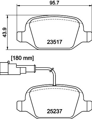 Bremžu uzliku kompl., Disku bremzes HELLA PAGID 8DB 355 019-961