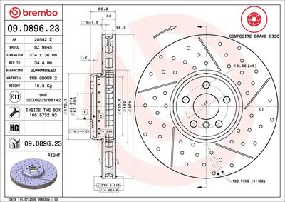 Bremžu diski BREMBO 09.D896.23