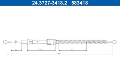 Тросик, cтояночный тормоз ATE 24.3727-3418.2