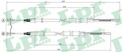 Тросик, cтояночный тормоз LPR C0559B