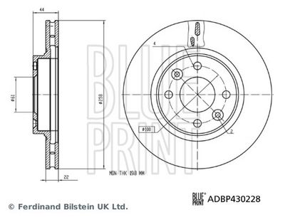 Тормозной диск BLUE PRINT ADBP430228