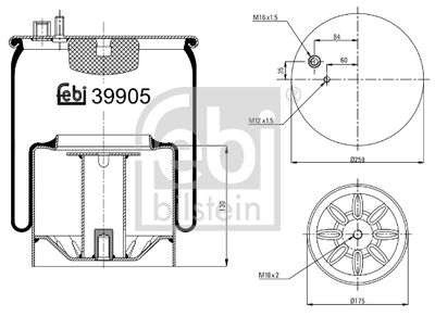 Pneimoatsperes spilvens, Pneimopiekare FEBI BILSTEIN 39905