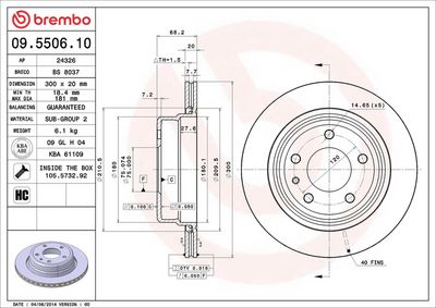 Bremžu diski BREMBO 09.5506.10