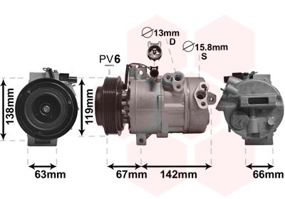Компрессор, кондиционер VAN WEZEL 8300K216