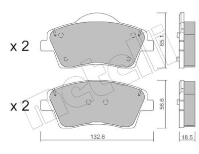 Комплект тормозных колодок, дисковый тормоз METELLI 22-1249-0